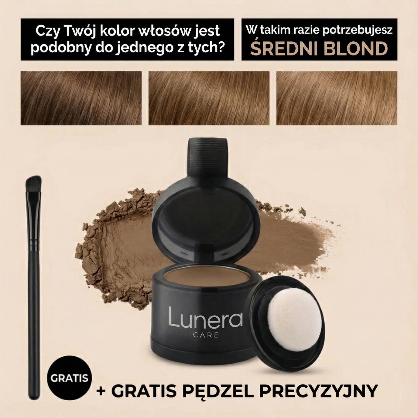 Puder Lunera - Zamaskuj Odrosty w 10 Sekund!